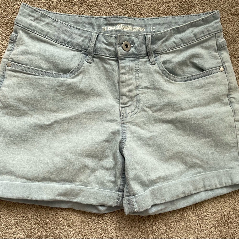 Women's Light Gray Denim Shorts